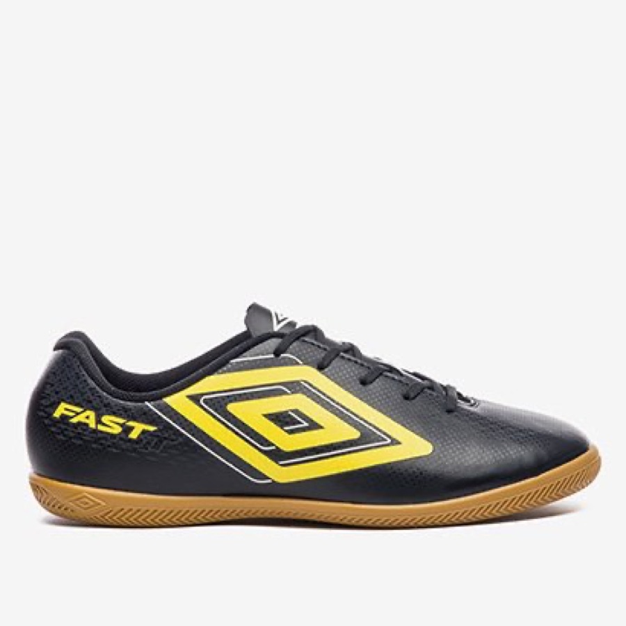 Chuteira Futsal Umbro Fast II Unissex - Preto+Amarelo