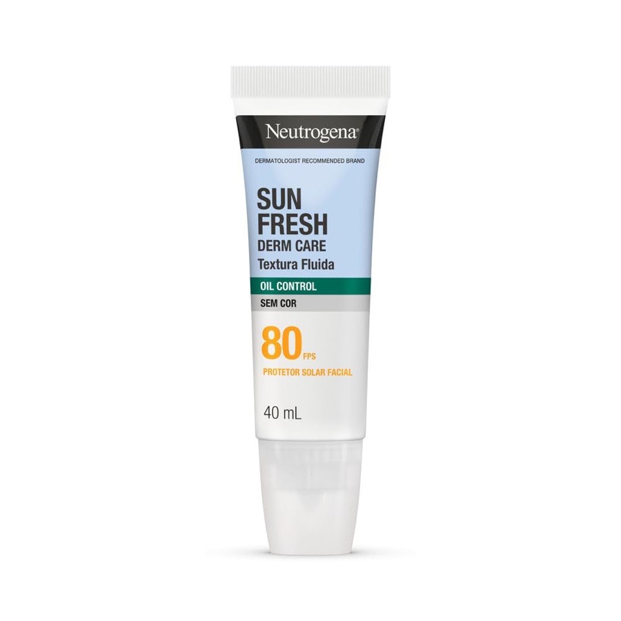 Protetor Solar Facial Neutrogena Sun Fresh Derm Care, Sem Cor, FPS 80, 40ml