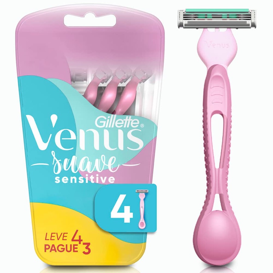 Aparelho de Depilação Gillette Venus Suave Sensitive, 4 Unidades