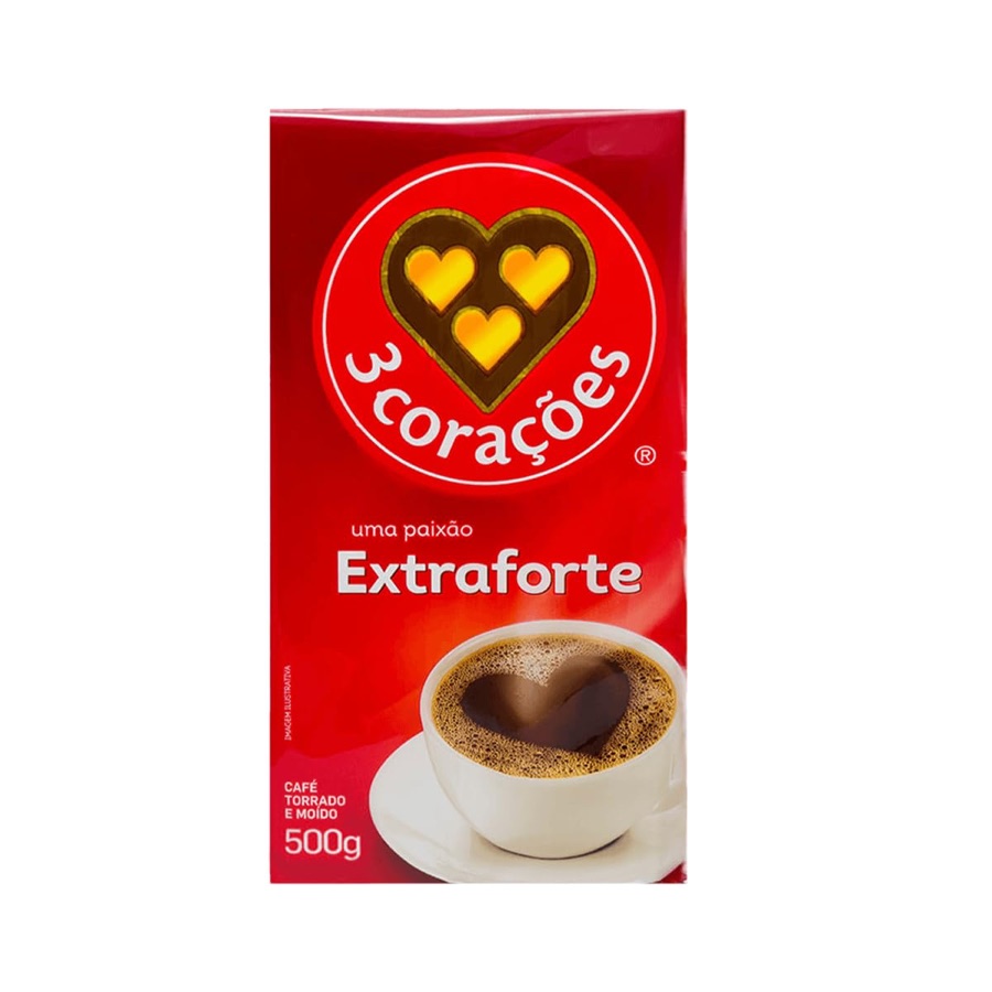 3 Corações Café Torrado e Moído Extra Forte 500g
