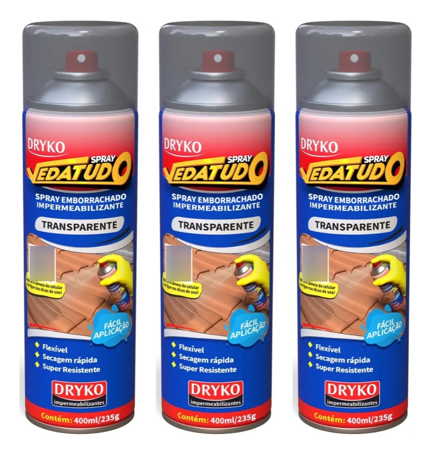 Spray Transparente Vedatudo Impermeabilizante 400ml Dryko Transparente