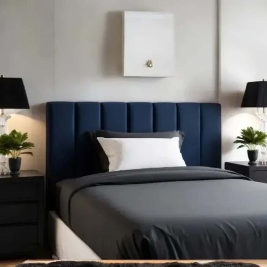 Cabeceira Para Cama Casal Box Estofada C/ 7un Varias Cores Azul