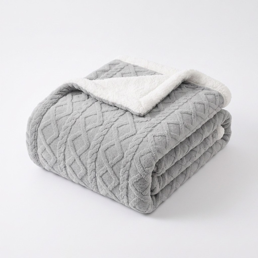Manta Cobertor de Uga 190x210 cm Premium com Forro de Sherpa Carneirinho Ultra Macio - Dupla Face