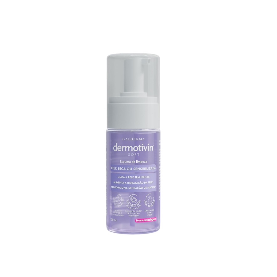 Dermotivin Soft Espuma de Limpeza Facial para Pele Seca ou Sensível 130ml