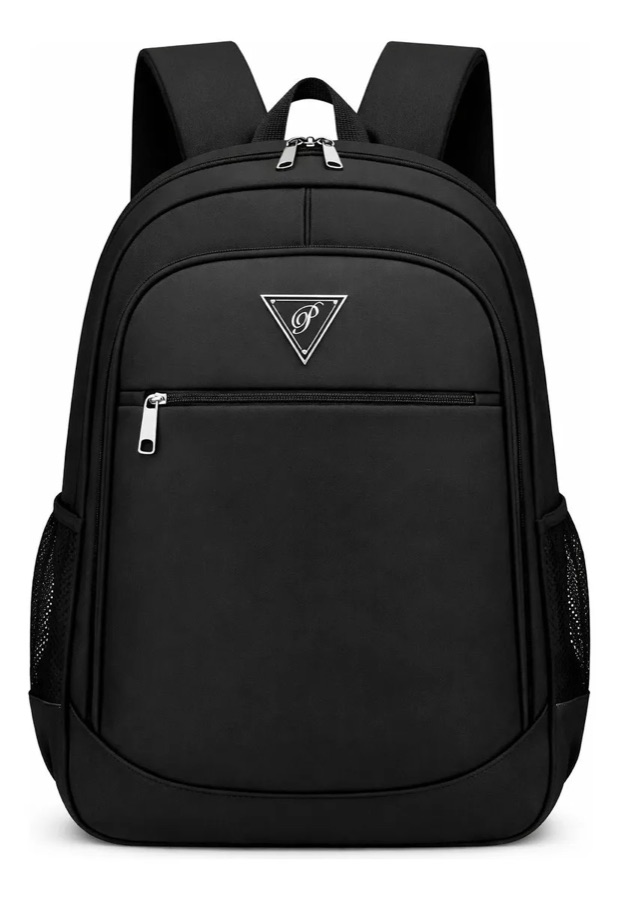 Mochila Masculina Bolsa Impermeável Faculdade Executiva Alça Reforçada Preto Liso