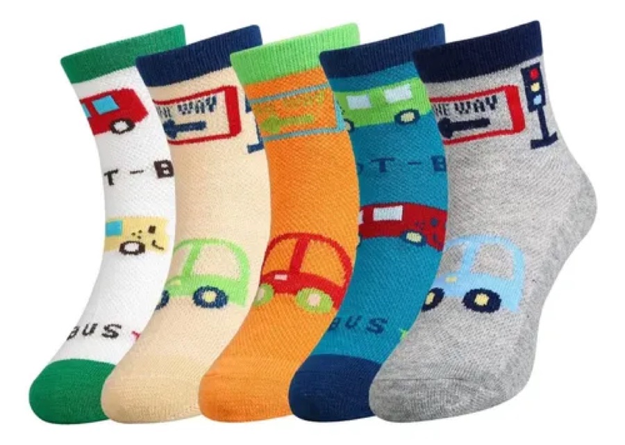 Kit 12 Pares Meia Infantil Cano Alto Masculina 0 A 10 Anos
