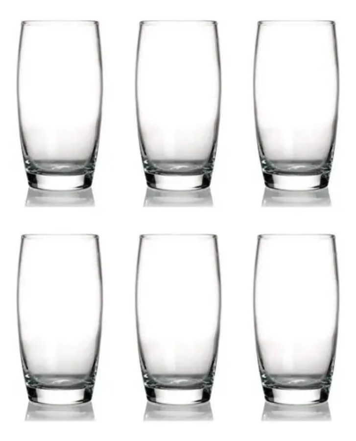 Kit 6 Copos Oca Nadir 300ml Vidro para Água e Suco