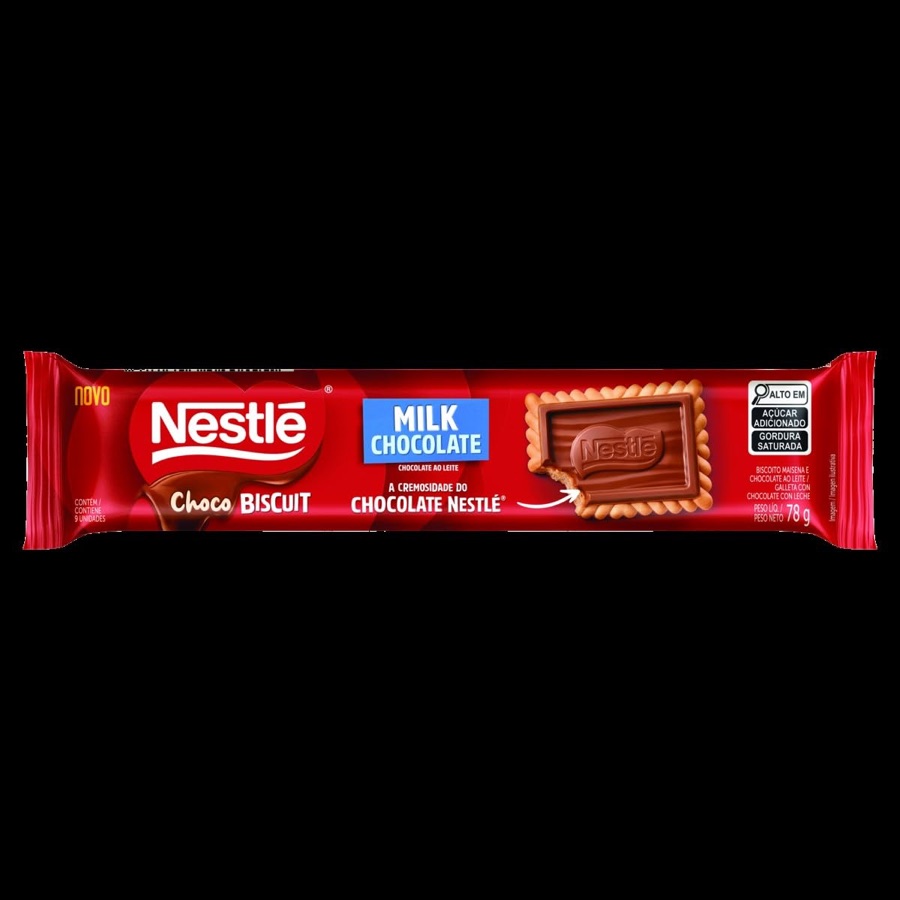 Biscoito com Chocolate Chocobiscuit NESTLÉ Ao Leite 78g