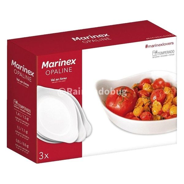 Conjunto Assadeira Marinex Opaline Oval 0,6/1,0/1,4L 3 Peças