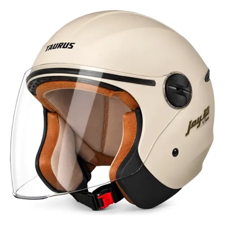 Capacete Moto Aberto Joy 23 By Taurus Bege Fosco Couro Bege/fosco Sólido Fosco 59/60