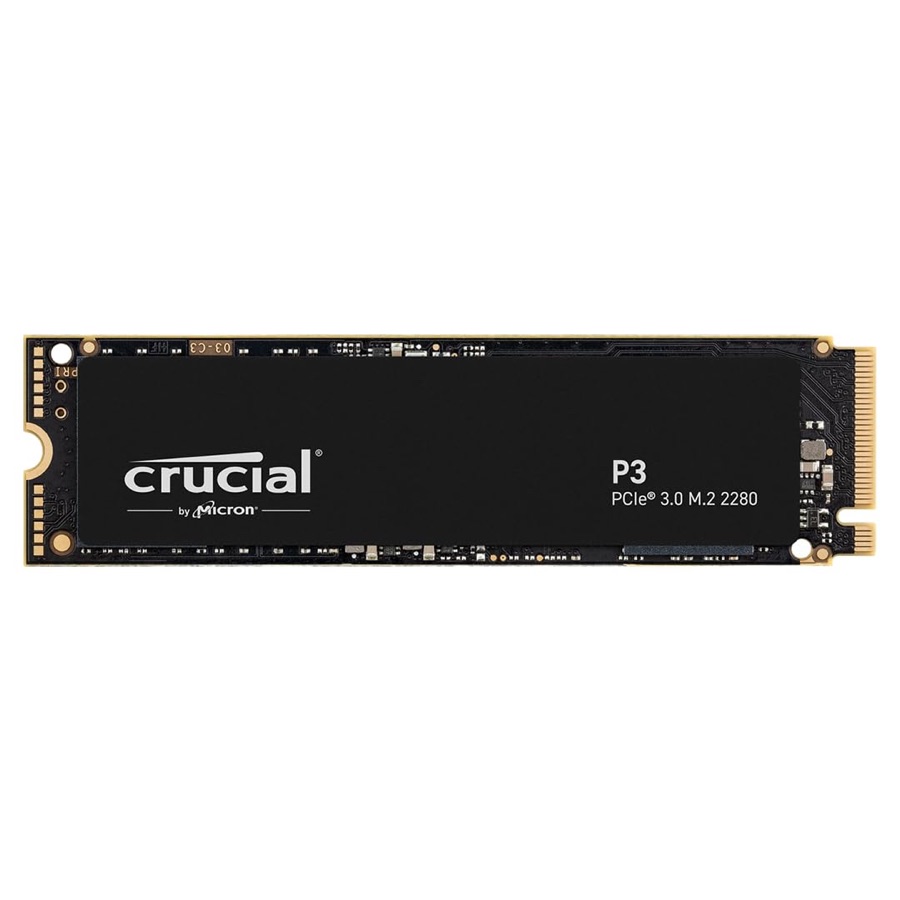 SSD Crucial P3 500GB NVMe M.2 2280 (Leitura até 3500MB/s e Gravação até 1900MB/s)