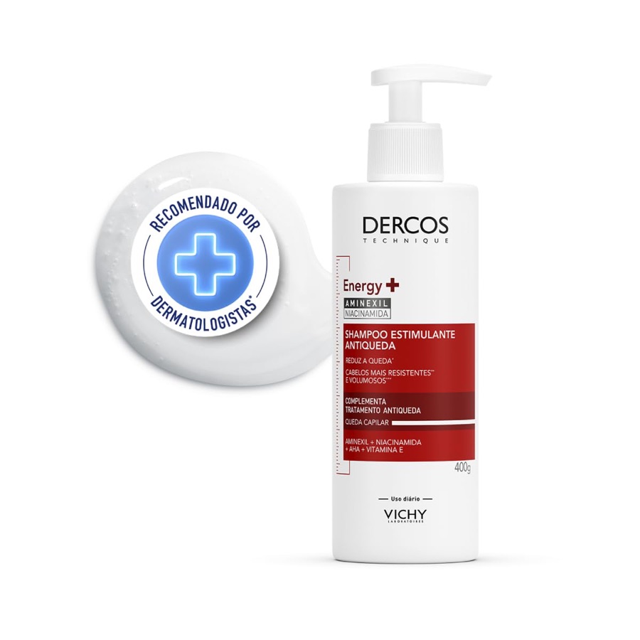 Vichy Dercos Energy+ Shampoo Antiqueda Estimulante com Aminexil 1.5%, 400g