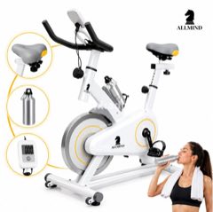 Bike Ergométrica 8kg Fitness Treino musculação Academia 120kg com Painel Digital Squeeze