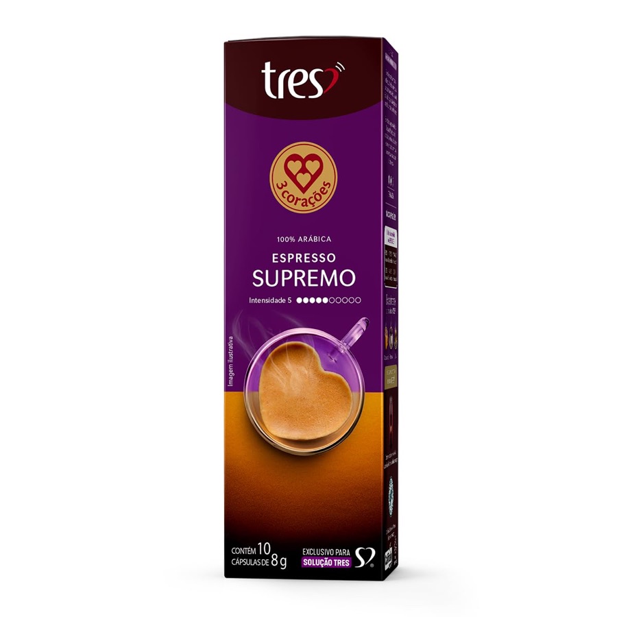 3 Corações Cápsula de Café Espresso Supremo TRES - 10 unidades