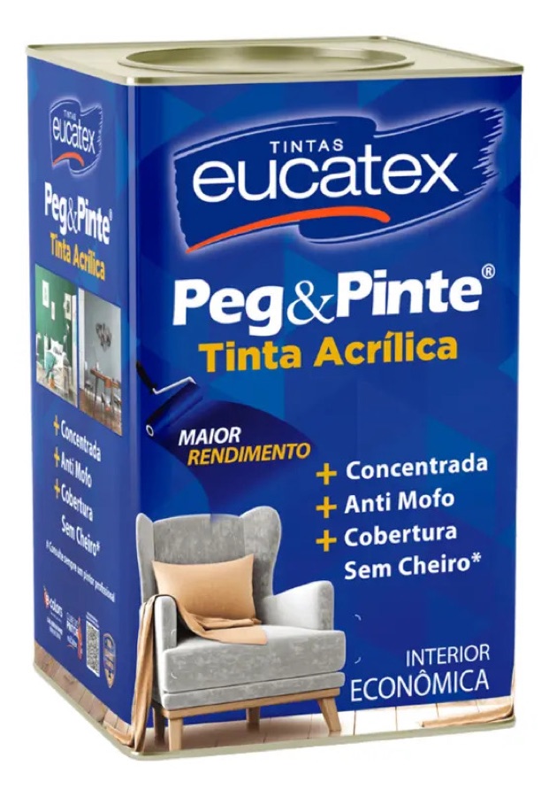 Tinta Acrilica Cor Pintura Parede Peg Pinte Cores Areia | Lata 18 Litros