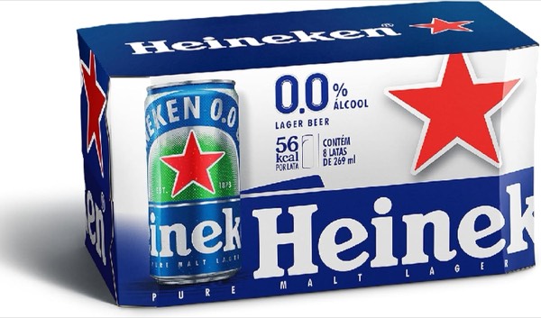Heineken Cerveja Lager, Sem Alcool Lata 269ml, Pack 8 Unidades