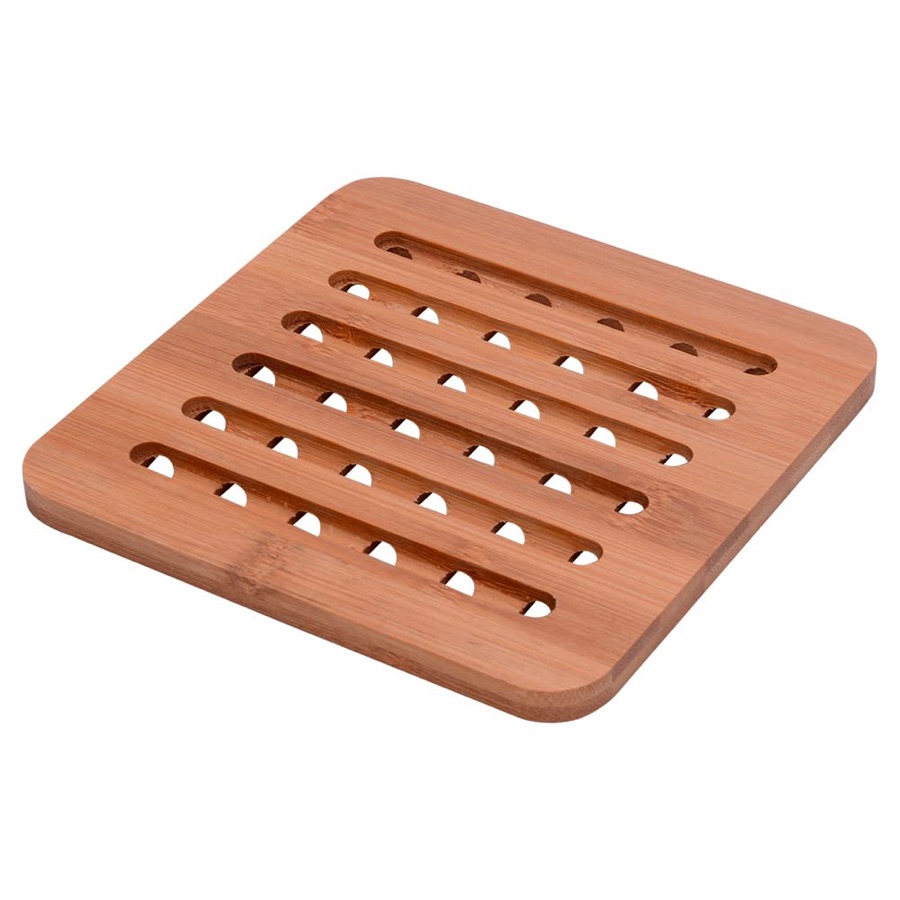 Mimo Style Descanso de Panela de Bambu Quadrado, Sustentável e Resistente ao Calor para Pratos e Potes Quentes. Material de Qualidade Alimen