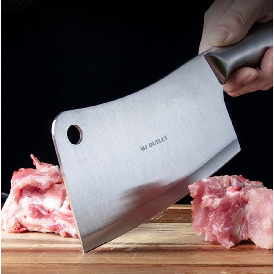 Cutelo Machadinha inox 7 polegadas profissional acougueiro medida 27cm×6,5cm