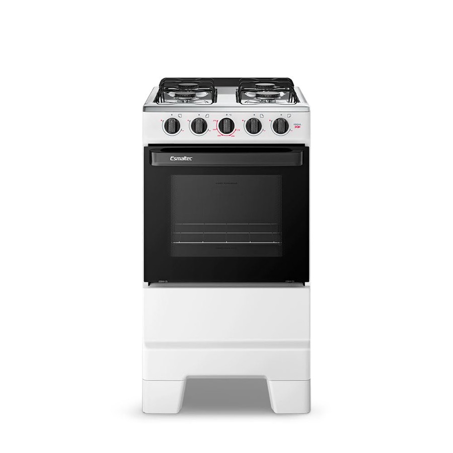 Fogão Esmaltec 4 Bocas Ideal Pop com Mesa em Inox, Acendimento Manual, 50 Litros, Bivolt