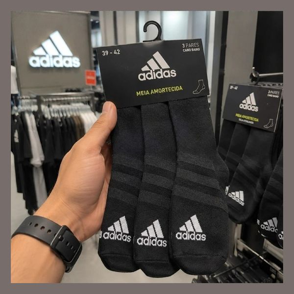 Meias Amortecidas Cano Baixo 3 Pares adidas