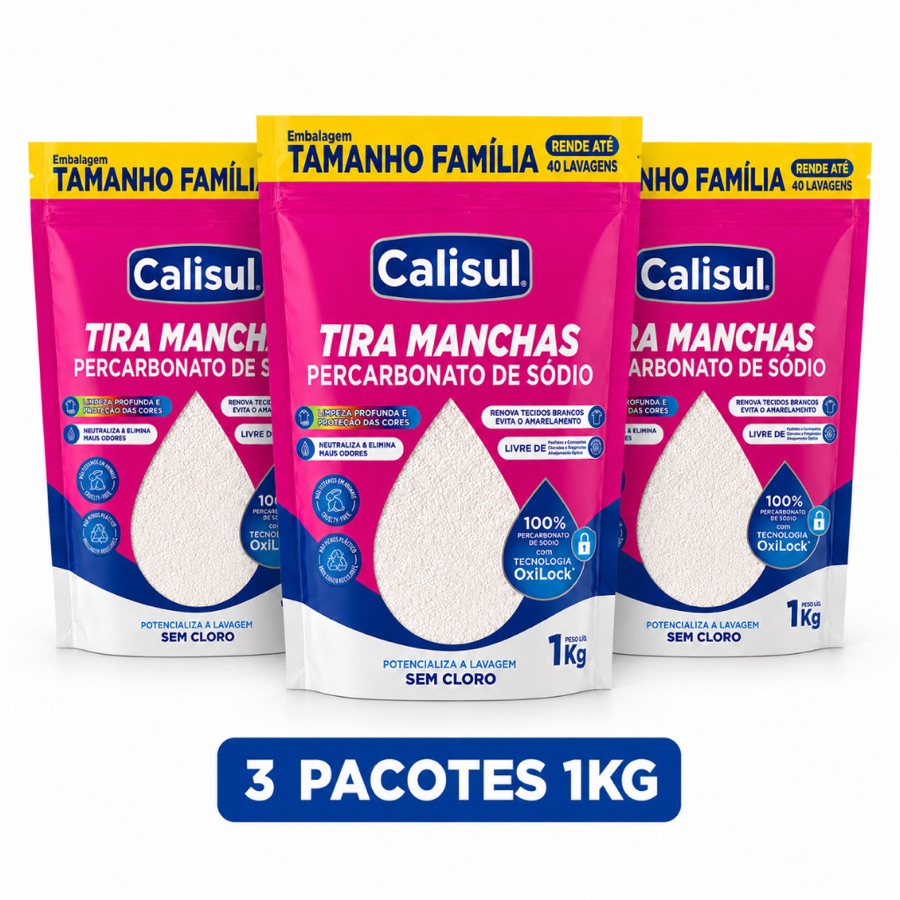 PERCARBONATO de sódio 100% PURO Roupas e Limpeza 1kg/2kg OXIGÊNIO ATIVO Calisul SEM CLORO