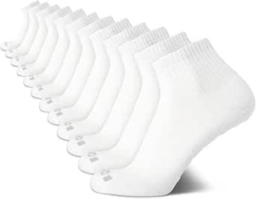 AND1 Meias masculinas de cano curto – Pacote com 12 pares de meias masculinas com absorção de umidade e desempenho atlético (36-42)