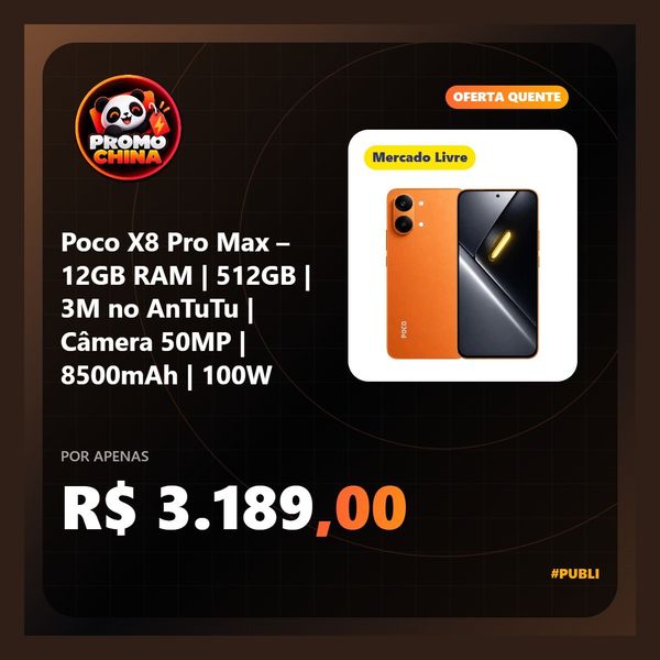 Poco X8 Pro Max 512gb 12gb + 12gb Ram Bateria 8.5 Ah Global LARANJA