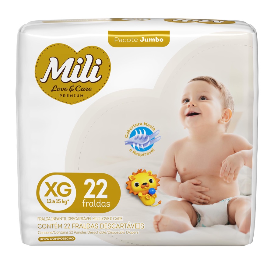 Mili Fralda Xg Pacote De 22 Fraldas
