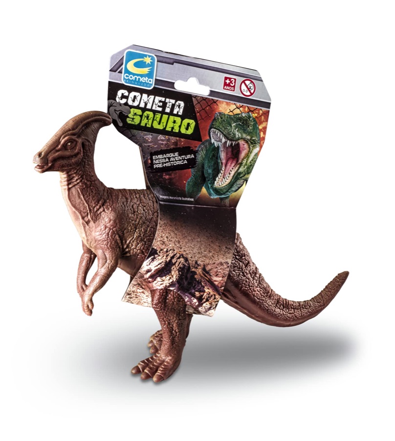 Cometa Sauro Dinossauro Parasaurolophus Vinil Cartela