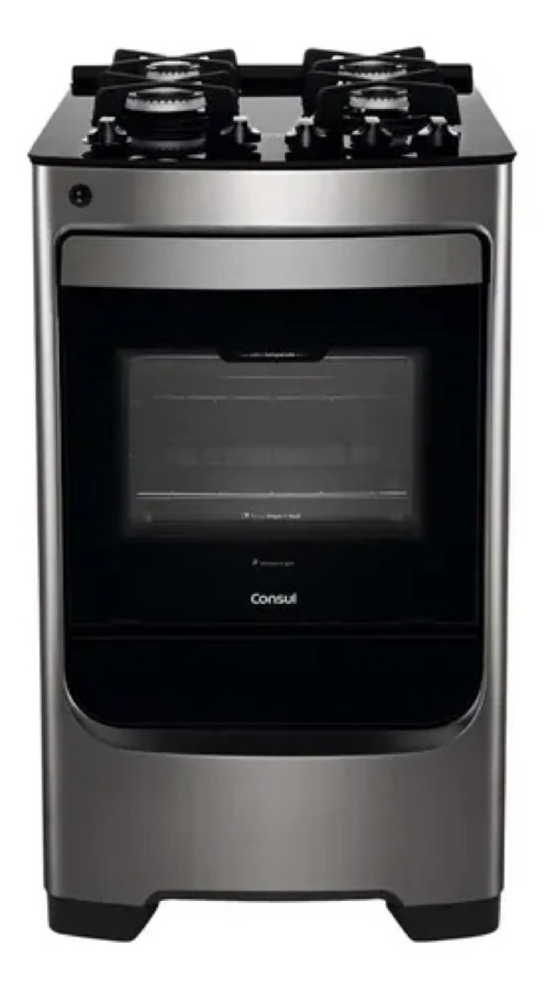 Fogão Consul 4 Bocas Inox Mesa de Vidro CFO4VAR