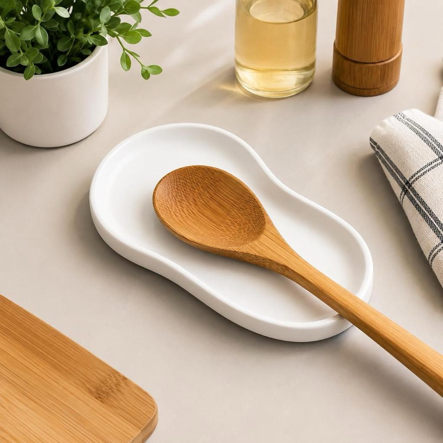 Descanso de Colher Orgânico Suporte de Utensílios para Cozinha Organizador de Bancada