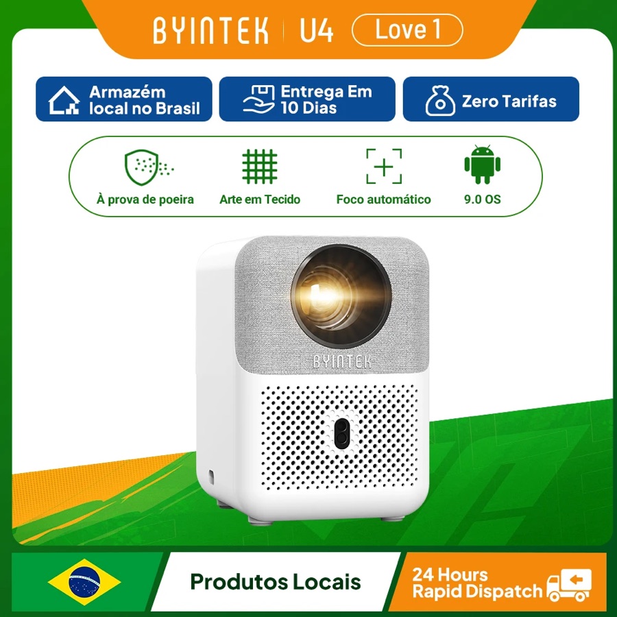 Projetor Smart 4K BYINTEK U4 Home Theater Android