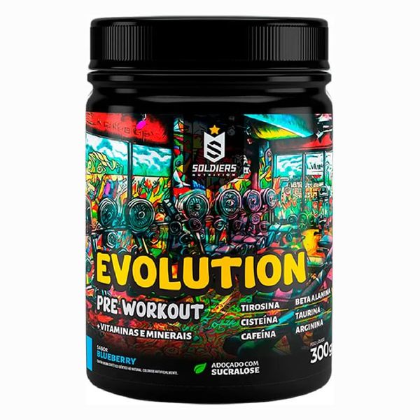 Suplemento Soldiers Nutrition Evolution en pó sabor blueberry x 300g