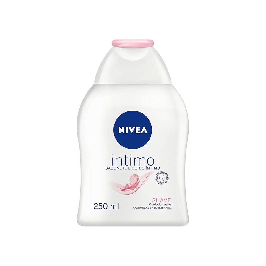 NIVEA Sabonete Líquido Íntimo Suave 250ml, Limpeza Delicada, Mantém pH Natural, Extrato de Camomila, Cuidado Calmante, Uso Diário