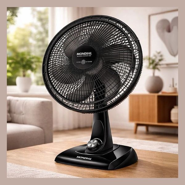Ventilador de Mesa Mondial Super Power 40cm 6 Pás VSP-40-B 127V Preto/Cinza