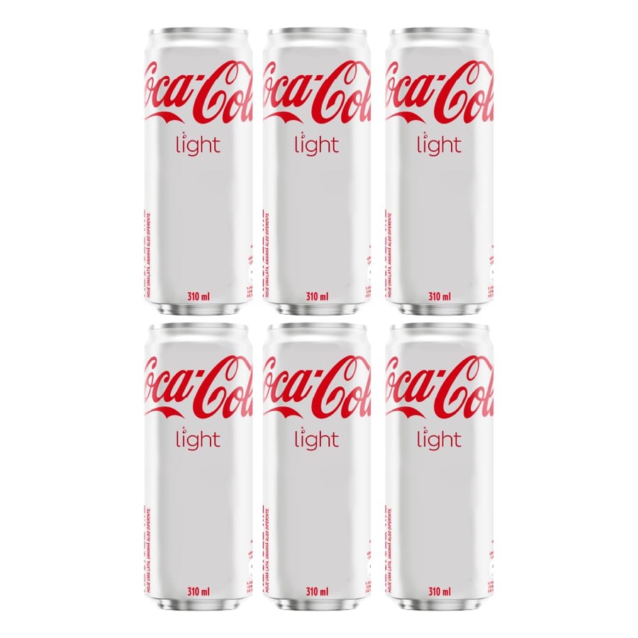 Pack de Refrigerante Coca-Cola Light Lata 310ml - 6 unidades
