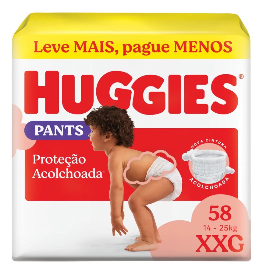 Huggies Fralda Pants Roupinha Proteção Acolchoada XXG - 58 Un