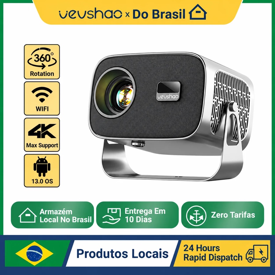 Projetor Mini Vevshao 1280x720 Android 13.0 4K