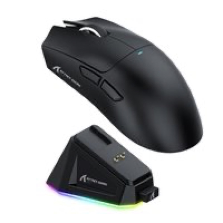 Mouse Gamer sem Fio Attack Shark X11 com Base de Carregamento Magnético RGB, Tri-Mode, 22.000 DPI, Sensor Óptico PAW3311, 5 Botões - Preto