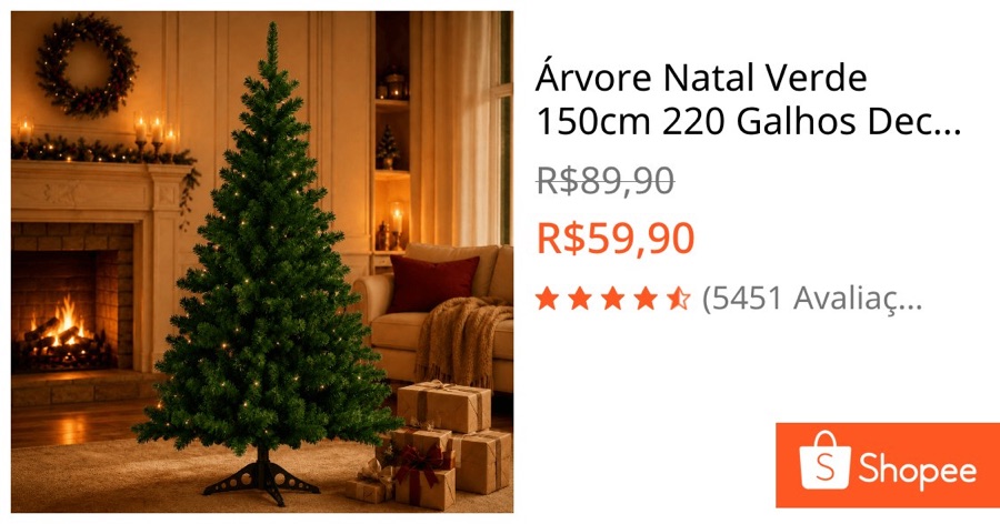 Árvore Natal Verde 150cm 220 Galhos Decoração Natalina Pinheiro Pinheirinho Premium