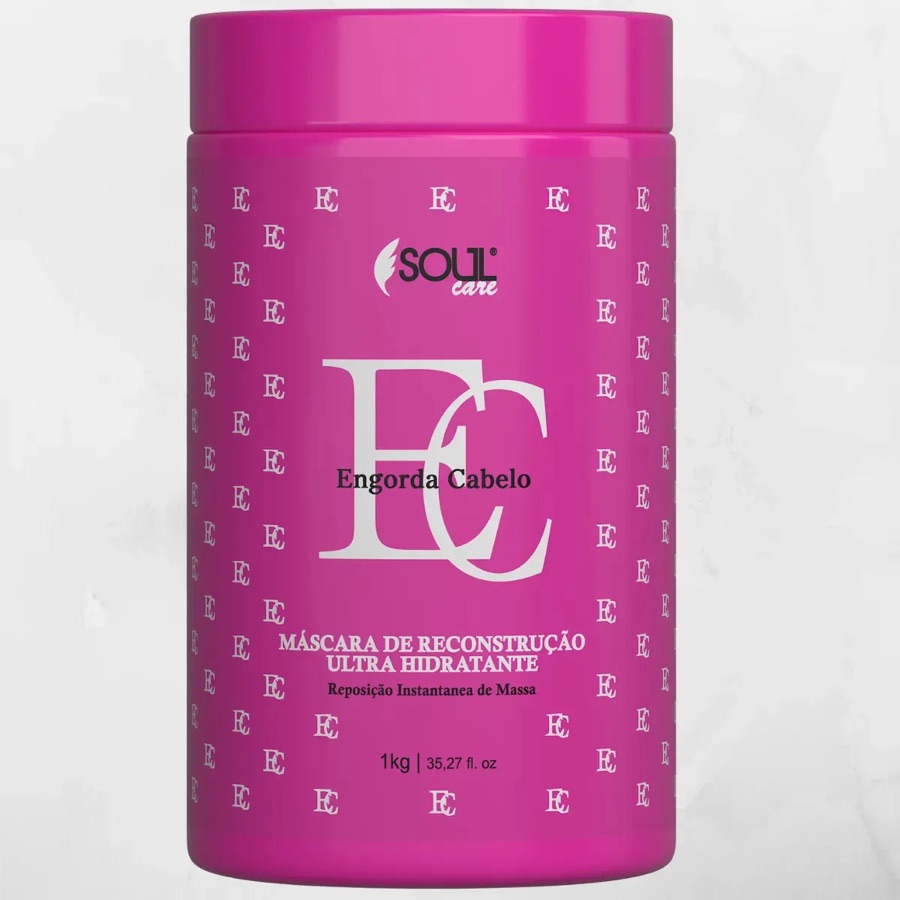 Máscara Reconstrução Engorda Cabelo Soul Care 1kg Pós Química E Progressiva Encorpa Fios Ralos Quebradiços Interrompe A Agreção De Químicas 