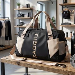 Bolsa de Viagem de Mão Grande Preta para Bordo e Academia
