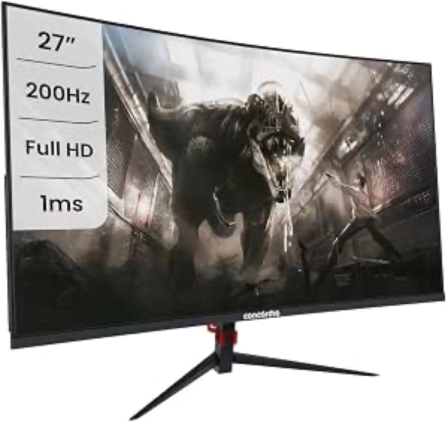 Monitor Gamer Concórdia CZ270F 27" Curvo 200Hz Full HD 1ms HDMI DP sRGB 100% FreeSync Premium