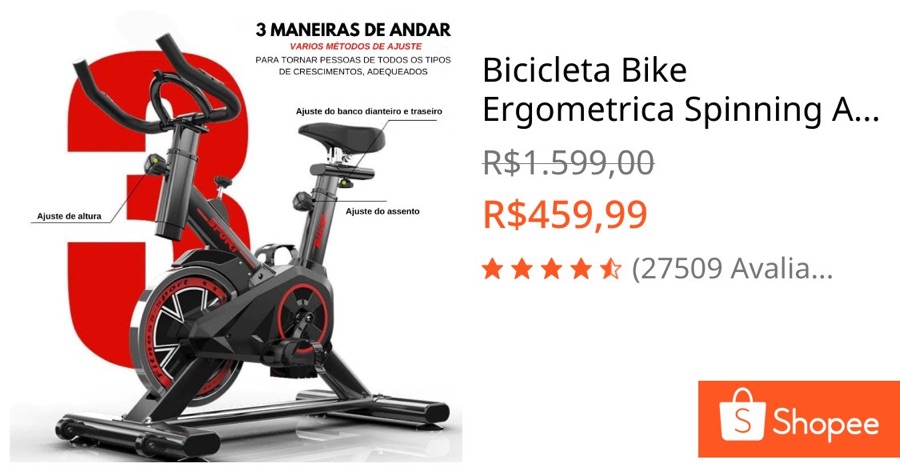 Bicicleta Bike Ergometrica Spinning Academia Fitness Profissional 120kg