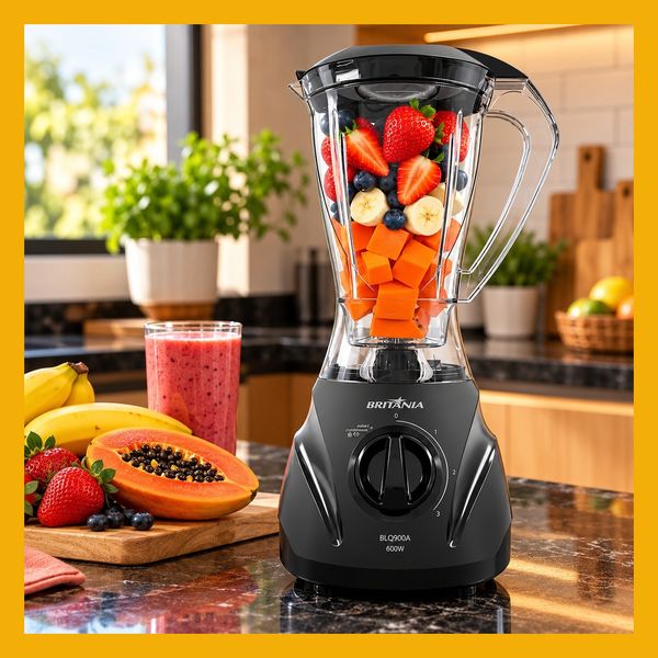 Liquidificador Britã¢nia Blq900a Plã¡stico 600w 2,1l Preto Preto 110v