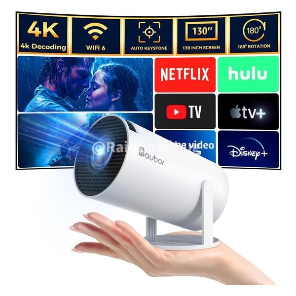 Projetor HY300 Original Portátil Smart Android 11 4K Ultra HD HDMI Wifi Bluetooth Alto Falante Embutido