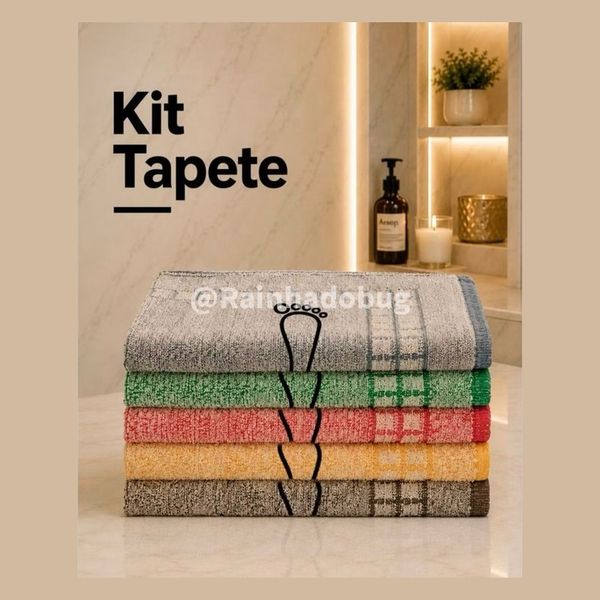 Kit 3 ou 6 Tapete De Banheiro 45x70cm Pezinho Piso Luxo Atoalhado 100% Algodão Premium