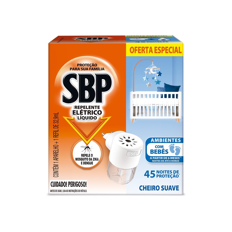 Repelente Elétrico Líquido SBP, 45 Noites, 35ml