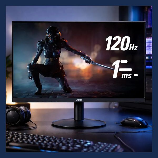 Monitor gamer Aoc Série B30 21.5'' Full Hd Gaming 120hz 1ms 22b30hm23 cor preto
