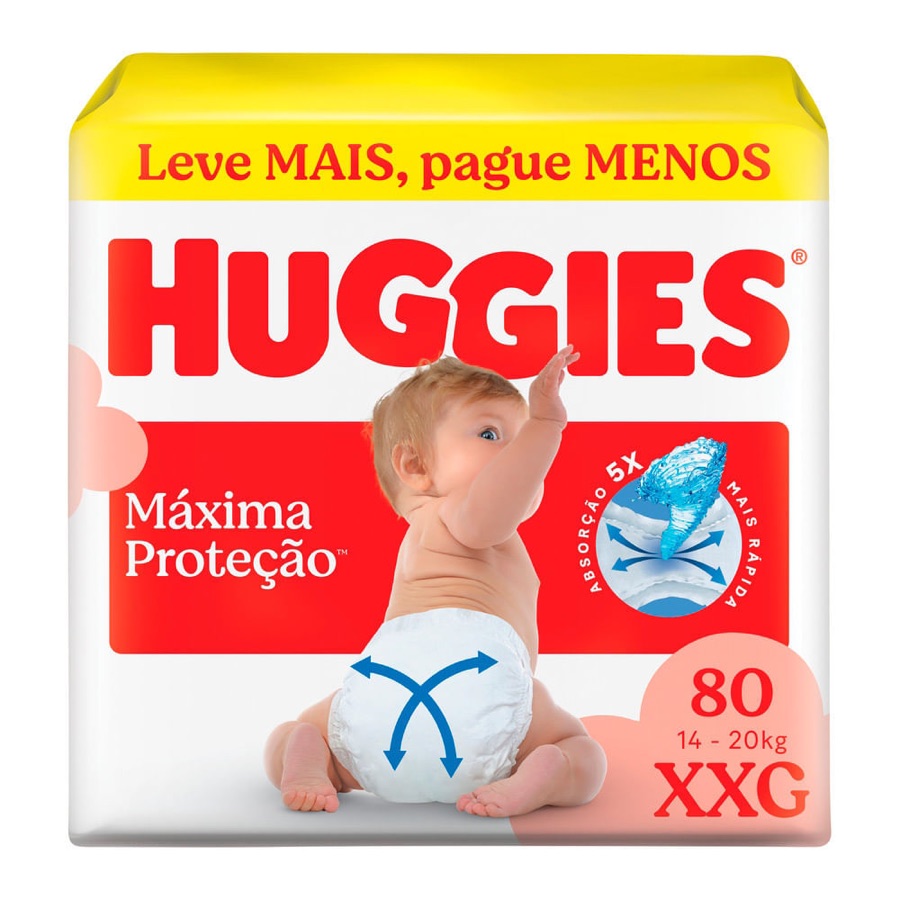 Fralda Huggies Supreme Care XXG com 80